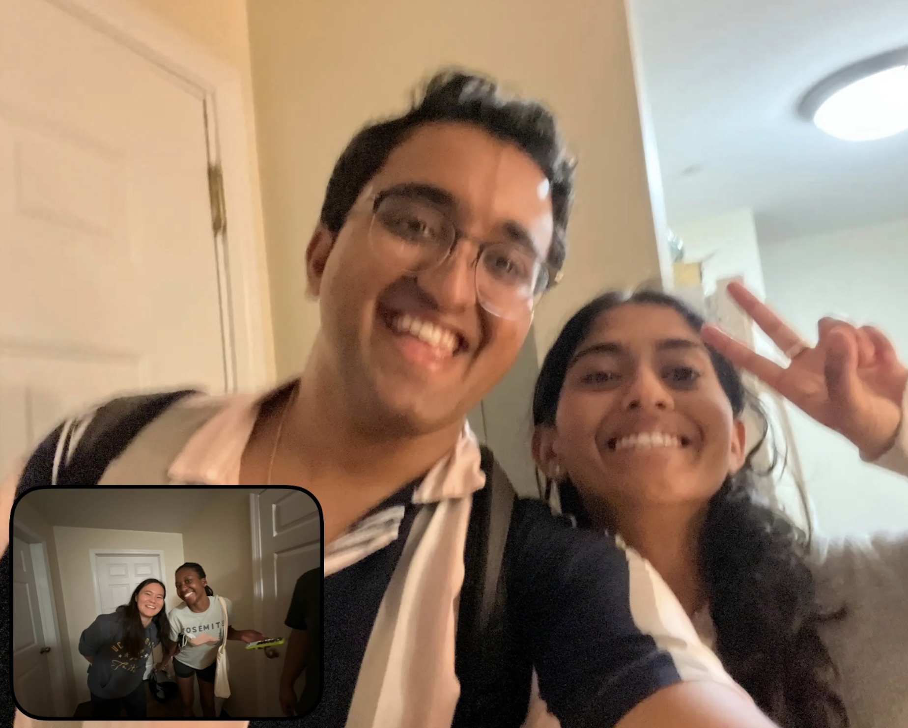 FaceTime selfie with friends