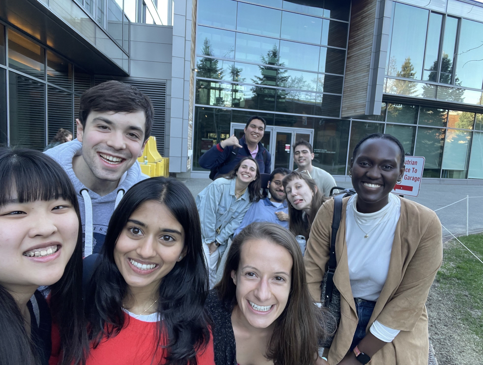 Group selfie outdoors